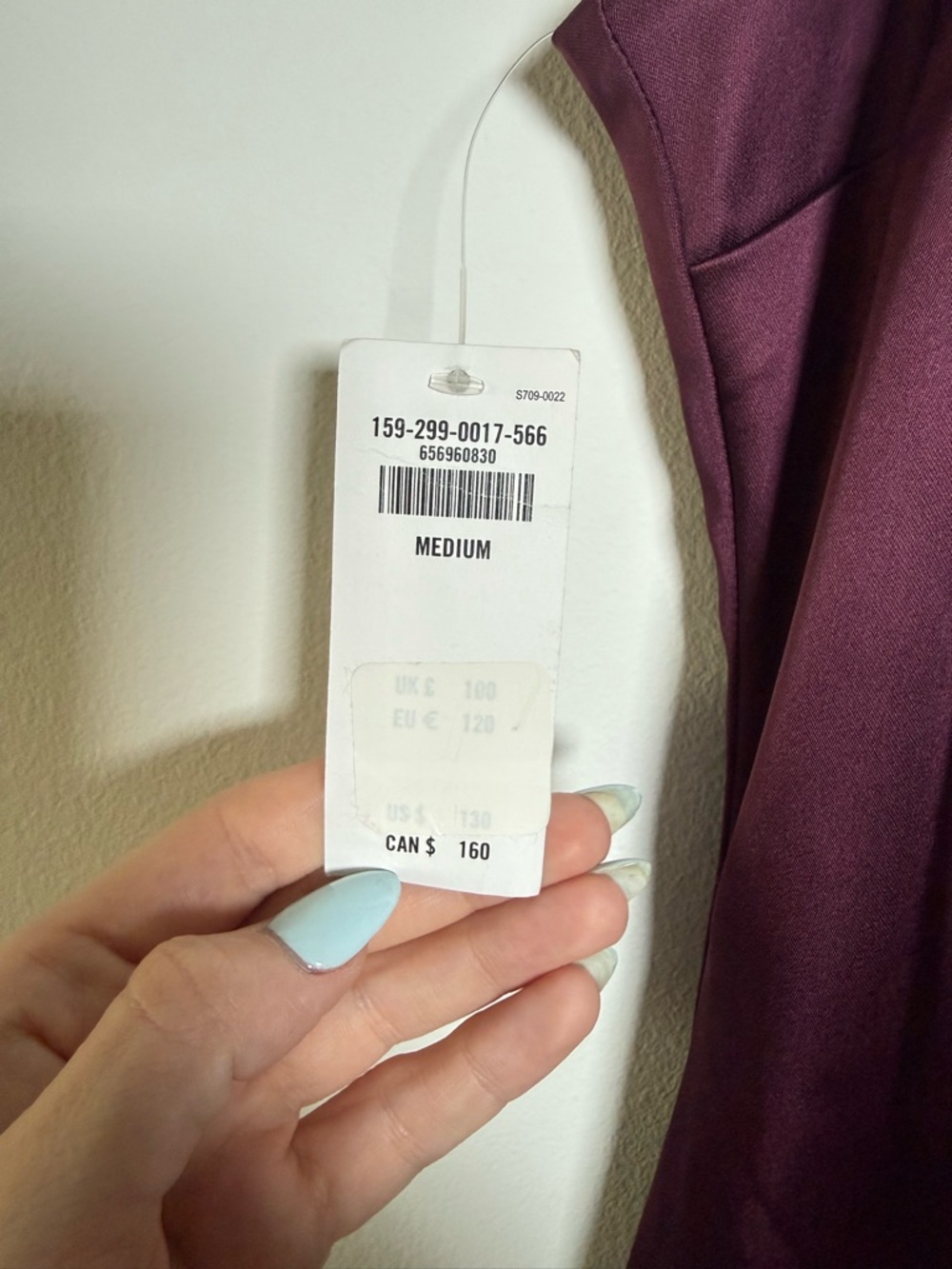 NWT Abercrombie & Fitch Satin Midi Dress in Plum - Picture 3 of 4
